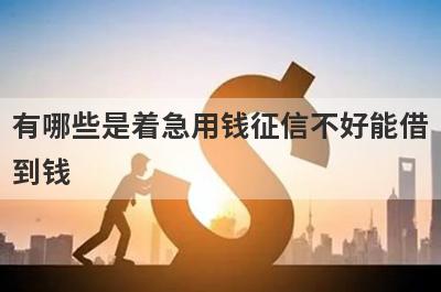 有哪些是着急用钱征信不好能借到钱 这几个着急用钱征信不好能借到钱当天放款极速到账