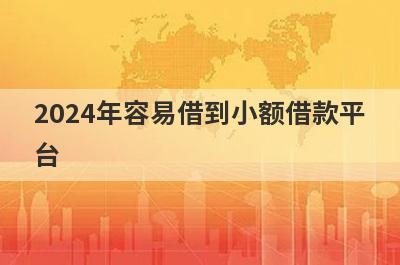 2024年容易借到小额借款平台，汇总5个小额贷款平台