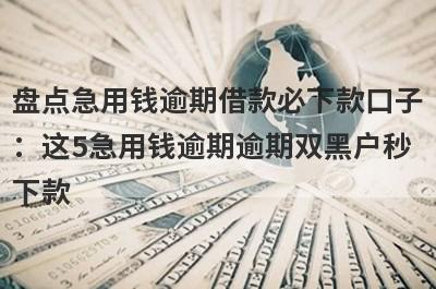 盘点急用钱逾期借款必下款口子
：这5急用钱逾期逾期双黑户秒
下款
