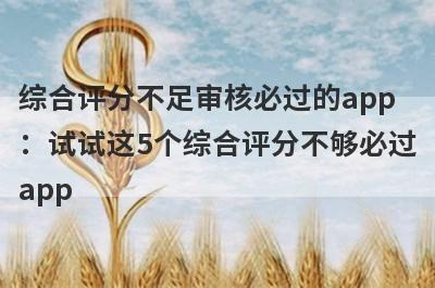 综合评分不足审核必过的app：试试这5个综合评分不够必过app
