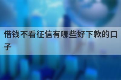 借钱不看征信有哪些好下款的口子？精选5个征信非常烂秒到账app