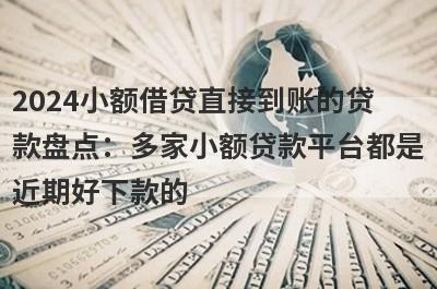 2024小额借贷直接到账的贷款盘点：多家小额贷款平台都是近期好下款的