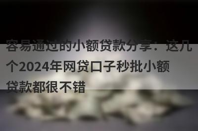 容易通过的小额贷款分享：这几个2024年网贷口子秒批小额贷款都很不错！