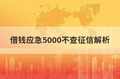 借钱应急5000不查征信解析，这5个都能满足不同的借款需求