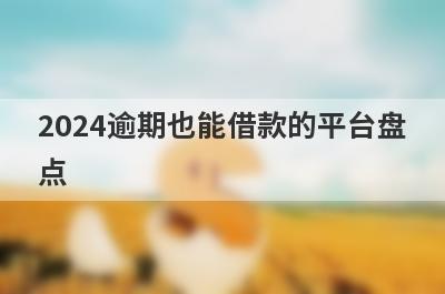 2024逾期也能借款的平台盘
点
