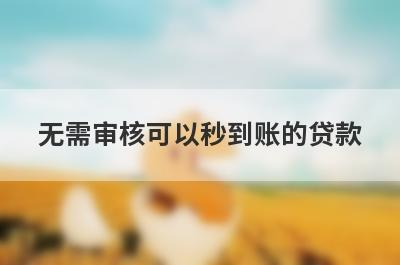 无需审核可以秒到账的贷款，挑选5个无需审核可以秒到账的贷款，门槛低好下款