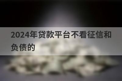 2024年贷款平台不看征信和负债的，这五个口子比较好下款