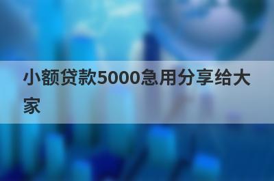 小额贷款5000急用分享给大家，这5个小额贷款平台通过率高，秒批极速放款！
