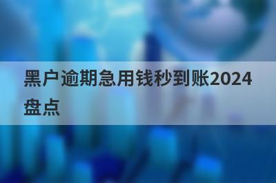 黑户逾期急用钱秒到账2024盘点，五大借款最容易下款的平台