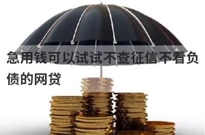 急用钱可以试试不查征信不看负债的网贷，放款快速！