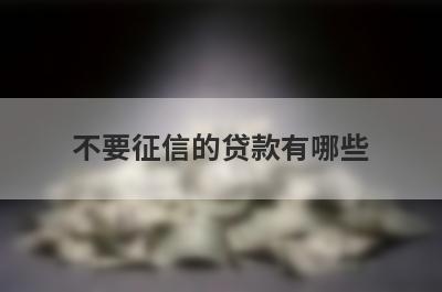 不要征信的贷款有哪些？独家盘点5个好审核下款的网贷