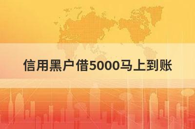 信用黑户借5000马上到账，盘点几个信用黑户能借5000的口子