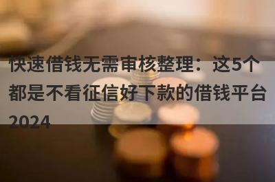 快速借钱无需审核整理：这5个都是不看征信好下款的借钱平台2024