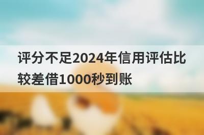 评分不足2024年信用评估比较差借1000秒到账，整理5个必下款口子