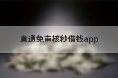 直通免审核秒借钱app（无视征信的网贷app）