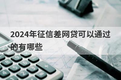 2024年征信差网贷可以通过的有哪些？试试征信差不用审核就下款口子