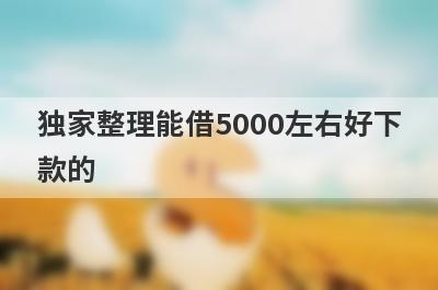 独家整理能借5000左右好下款的，借钱难试试这几个小额贷款口子！