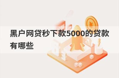 黑户网贷秒下款5000的贷款有哪些？推荐5个无视黑白必下款的网贷口子