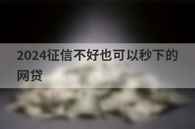 2024征信不好也可以秒下的网贷 最新征信不好下款的口子