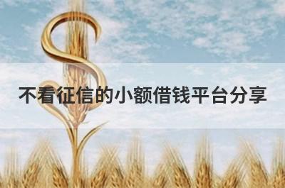 不看征信的小额借钱平台分享，这5个贷款平台值得一试！