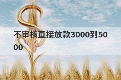 不审核直接放款3000到5000 独家盘点5个快速借钱马上到账5000元贷款平台