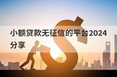 小额贷款无征信的平台2024分享，5个贷款便捷，秒到账的口子！
