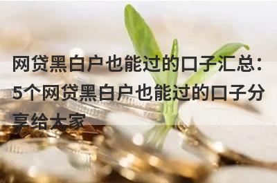 网贷黑白户也能过的口子汇总：
5个网贷黑白户也能过的口子分
享给大家
