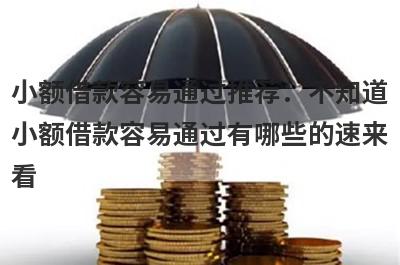 小额借款容易通过推荐：不知道小额借款容易通过有哪些的速来看！