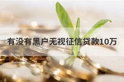 有没有黑户无视征信贷款10万？独家盘点无视黑白户必下款口子，下款迅速