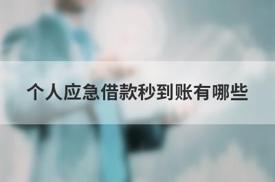 个人应急借款秒到账有哪些？盘点5个小额度借款平台