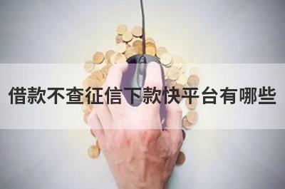 借款不查征信下款快平台有哪些？急用钱试试这几个