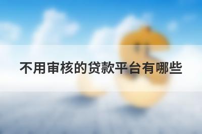 不用审核的贷款平台有哪些？这五个容易下款，极速放款！