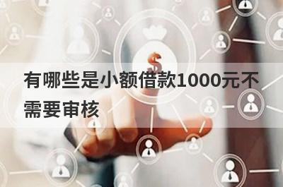 有哪些是小额借款1000元不需要审核 这几个小额借款1000元不需要审核应急周转下款快