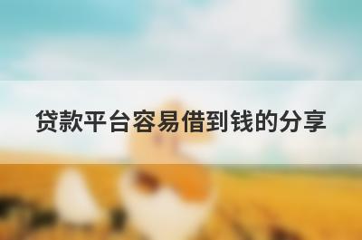 贷款平台容易借到钱的分享，多个贷款平台分析，极速放款
