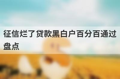 征信烂了贷款黑白户百分百通过盘点，五大借款最容易下款的平台