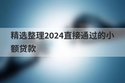精选整理2024直接通过的小
额贷款
