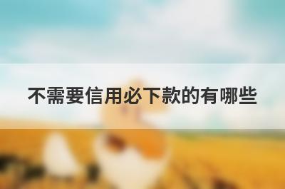 不需要信用必下款的有哪些？小编整理了5个信用不怎么好必过贷款